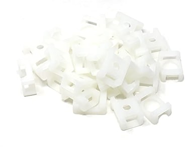 iexcell 100 Pcs White 9 mm Cable Tie Base Saddle Type Mount Wire Holder