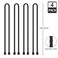 LOIUO 4PCS Silicone Cable Ties 24Inch Reusable Twist Ties SteelCore Cable Tie Straps Organizer All Purpose Bendable Cord Tie for Indoor Outdoor Bundling Holding Securing and Wrapping Cables Black