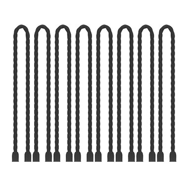 LOIUO 8PCS Silicone Cable Ties 12Inch Reusable Twist Ties SteelCore Cable Tie Straps Organizer All Purpose Bendable Cord Tie for Indoor Outdoor Bundling Holding Securing and Wrapping Cables Black
