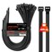 JIANYANG Long Zip Ties Heavy Duty 24 inch400 LBS Tensile Strength With Double Sided Toothed Super Durable Cable Ties Extra Large Wire Ties Adjustable Nylon Tie Wraps for Indoor Outdoor 100 Pack Black