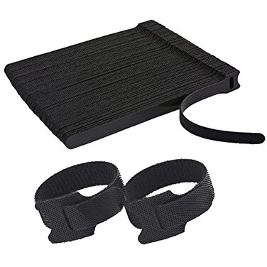 NBTORCH 120 PCS Reusable Cable Ties with Hook and Loop Multipurpose Adjustable 8 Inch Cable Management Wire Ties Cable Straps for Organizing Home Office and Data Centers Black