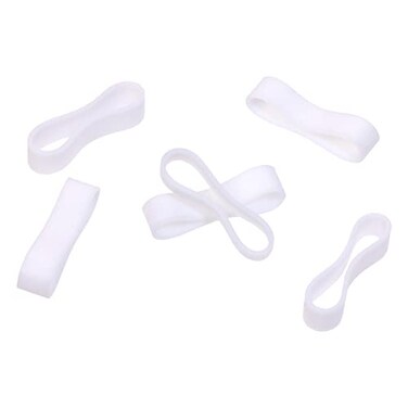 ONLYKXY 200 Pieces White Silicone Cable Ties 059 inch15 mm Diameter Flat Rubber Bands Elastic Bands Supplies Reusable Rubber Rings Thick Rubber Bands for School Home or Office Elasticity Coil Ring