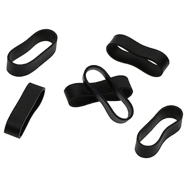 ONLYKXY 200pcs Small Black Silicone Cable Ties 059 inch15 mm Diameter Flat Rubber Bands Elastic Reusable Thick Rubber Rings Supplies for School Home or Office Elasticity Coil Ring