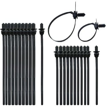 YaCowen Push Mount Zip Ties 8 inch 6 inch Universal Automotive Wiring Cable Management Zip Ties Pack of 40