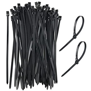 ZZLZX Releasable Reusable Zip Ties 100PCS 200 x 5mm8 x 02 inches Heavy Duty Plastic Tie Wire Thick Black Nylon Cable Wire Ties for MultiPurpose Use Indoor And Outdoor Cable Ties