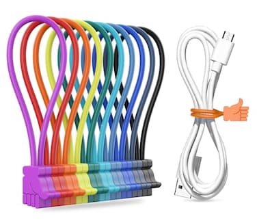 HIGGAT Reusable Magnetic Cable Ties Thumbsup Magnetic Twist Ties for Cord Cable Organizer and Bundling Can Be Use in Home Office School Outdoor