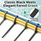 SOOoEC SOOOEC 200 Pack Reusable Zip Ties 12 inch Heavy Duty Outdoor UV Resistant Releasable Black Zip Ties Indoor Round Ending No Hurt Cable Ties Reusable Tie Wraps Non Slip Off Black Green