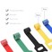 TOPNI 100 Pcs Multicolor Write On Cable Labels Reusable Fastening Cable Ties Set for Cable Management in Home Office