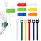TOPNI 100 Pcs Multicolor Write On Cable Labels Reusable Fastening Cable Ties Set for Cable Management in Home Office