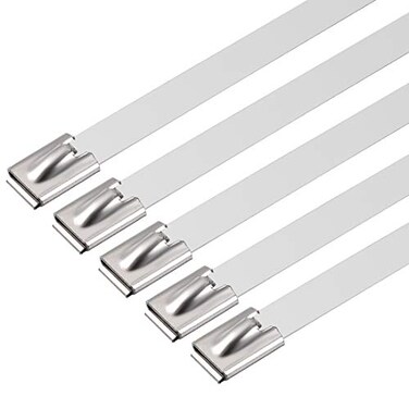 uxcell 31 Inch Stainless Steel Cable Zip Ties 05 Inch Width Metal Exhaust Wrap 15pcs