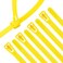 XINGO 100PCS 8 inch Yellow Releasable Cable Zip Ties Adjustable Wire Cable Ties Reusable Zip Ties Tie Straps For MultiPurpose Use Indoor And Outdoor Plastic Tie Wire