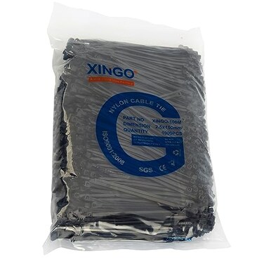 XINGO Black Cable Zip Ties 4 inch 1000 PCS Industrial Nylon Zip Ties Premium SelfLocking Nylon Zip Ties for Electronics OrganizerHome Office Garage Multiple Use