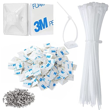 Aisto Zip Tie Mount 34 Black Small Wire Tie Adhesive Mounting 100 Pcs for Wire Clips Cable Management Cable Tie Anchors for Home Office Wiring Durable Prograde UV Wire Holder Organizer for Tidy Cablin