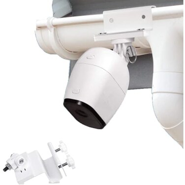 Wasserstein Weatherproof Gutter Mount for Arlo Cameras White 360degree Swivel 180degree Tilt Easy Installation RustResistant