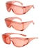 Calabria Unisex Fitover Safety Glasses with Tinted Lenses 100330006000FL41 Pink 3 Pack Fit Over Eyeglasses for Light Sensitivity Blue Light UV Protection Glasses