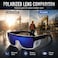 BEASVFE Polarized Safety Sunglasses for Men ANSI Z87 Safety Glasses with UV400 Protection Impact and Scratch Resistant Work Sunglasses with Removable Side Shields Clear Blue Mirror