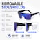BEASVFE Polarized Safety Sunglasses for Men ANSI Z87 Safety Glasses with UV400 Protection Impact and Scratch Resistant Work Sunglasses with Removable Side Shields Clear Blue Mirror