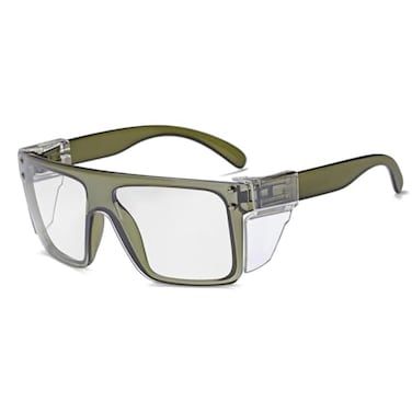 BEASVFE Z87 Photochromic Safety Glasses Transition Safety Glasses With Lightweight Frame Removeable Side Shields Anti Bluelight UV400 Green