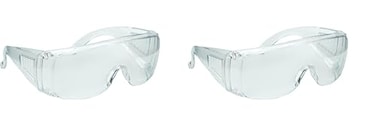 CONFAST Safety Glasses Wrap Around Crystal Clear Eye Protection that fit over Eyeglasses 3 pair