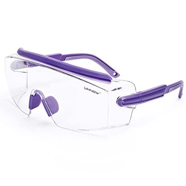 UKNOW Safety Goggles Over Glasses Anti Fog Safety Glasses with Clear Wraparound Lens ANSI Z871 Protective Eyewear