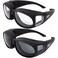 Global Vision Motorcycle Safety Sunglasses Fits Over Most Glasses 2pack Smoke and Clear Day Night Usage Meets ANSI Z871 Safety Glasses Foam Padding