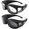 Global Vision Motorcycle Safety Sunglasses Fits Over Most Glasses 2pack Smoke and Clear Day Night Usage Meets ANSI Z871 Safety Glasses Foam Padding