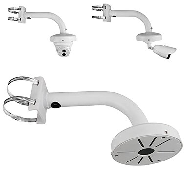 compcctv Dome Camera Universal HeavyDuty Outdoor Security Camera Pole Mount Bracket Universal Security Camera CCTV Security Camera Mount Bracket 1 Pack30mm200mm