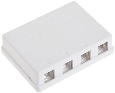 CableWholesale 4 Port Keystone Jack Surface Mount Box White Surface Mount Box for Networking Home Theatre SecuritySurveillance Cablewholesale