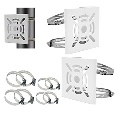 Ahn'Qiraj AhnQiraj 2Pcs Universal Vertical Pole Mount Bracket Mount Camera Adapter for CCTV Security Camera Ptz Dome Vertical Pole Wall Mounting Bracket with 8 Loops