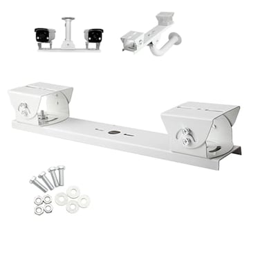 CTXSumTec Security Camera Mount Holder for Double Surveillance Camera Metal Steel One to Two Horizontal Cross Bar Dual Camera Mount Bracket Extension Bar Horizontal Arm Cross Bar Mount