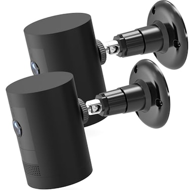 Gresur 2Pack Camera Wall MountCompatible with Ring Outdoor Cam Stick Up Cam Battery or ProPlusPluginIndoor Cam 1st Gen360 Degree Adjustable Mount Bracket for Outdoor Indoor CameraBlack