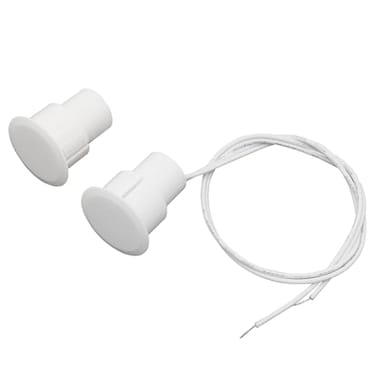 FOCMKEAS Recessed Wired Security Window Door Contact Sensor Normally Open NO Door Alarm Magnetic Reed Switch with 2 Wire ABS White RC36