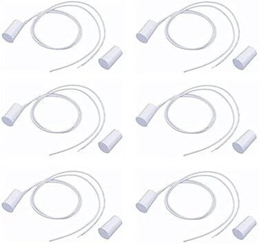 GDQLCNXB 6Sets Magnetic Reed Switch RC33 NC Recessed Wired Window Door Contact Sensor Alarm White Normally Closed