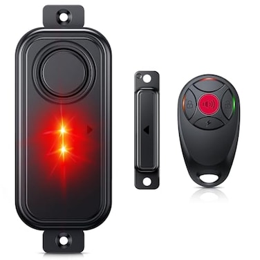 HAPYTHDA Door Alarm with Remote and Warning Light 108dB Wireless Pool Gate Alarm for Kids Safety IP66 Waterproof Door Window Sensor Doorbell Chime 200FT Range Long Battery Life