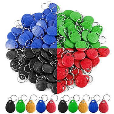 jasugKEY 100pcs 125KHz RFID Key Fob Access Control Card ABS Electric Lock Token Tags EM4100 Card ISO14443A Compliant Read Only Can Not Write