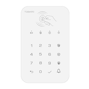 TUGARD Keyboard for WiFi GSM Burglar Alarm SystemSmart Home Alarm System Base Wireless 12 PieceskitDIY Alarm SystemRemoteKeypadCompatible with Alexafor HouseVilla Apartment SecurityWhite
