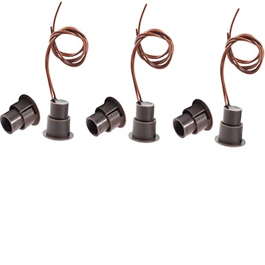 Lagogia RC36 NC Recessed Wired Security Window Door Contact Sensor Alarm Magnetic Reed Switch for Home Security and Burglar Alarm Systems Sets of 3 Brown