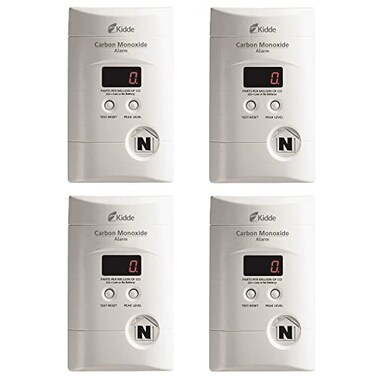 Kidde Carbon Monoxide Detector Plug In Wall with 9Volt Battery Backup Digital LED Display 4 Pack