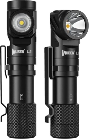 WUBEN L1 Rechargeable Flashlight High Lumens 2000 Lumen Bright Tactical Flashlight Dual Light Sources Pocket Flashlight IP68 Waterproof Magnetic Camping Flashlight for Home Outdoors Emergency P9
