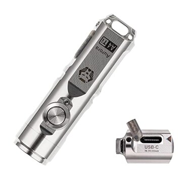 RovyVon Aurora A4 EDC Keychain Flashlight Upgraded 4th Gen USB C Rechargeable Titanium 650 Lumens Super Bright Handheld Light Five Lighting Modes Mini for Everyday Carry