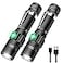 Hoxida LED Tactical Flashlight Rechargeable IPX6 Waterproof Flashlight 2000lm Super Bright LED Zoomable PocketSize Small LED Flashlight for Hiking Camping Emergency
