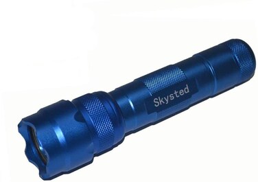 Skysted WF502B Single Mode 10W LED Bulb 1200 Lumen Mini Portable Tactical Handheld Flashlight Torch Lamp with Clip Blue