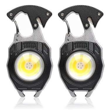 MAKDAK 4PC Keychain Flashlight Rechargeable Cob Keychain Work Light 7 Modes High Lumen Flashlights for EDC Camping Tent Light Emergencies HikingCar RepairingPower OutragePet Walking