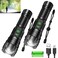 Northlet 2Pack Rechargeable Flashlights 100000 High Lumens Super Bright Led Tactical Flashlight with 5 Modes High Power Waterproof Dual ButtonDual interfaceFlashlight for Emergency Outdoor Camping