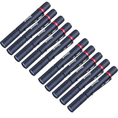 CASTNOO 10 Pack LED Pen Flashlight Pen Light Flashlights Pocket Clip 3 Mode Penlight Ultra Bright Mini Pen Lights IP67 Small Waterproof Penlights for Outdoor Inspection Work Emergency