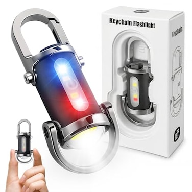 Ciwuzxs Keychain Flashlights Rechargeable 800 Lumens EDC Mini Flashlights AllMetal Body COB Keychain Light Bright Small flashlights Powerful for Work Walking Searching and HikingBlack