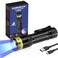 DARKBEAM 365nm UV Flashlight Black Light Mini but Powerful Blacklight USB C Rechargeable Focusable Woods Lamp Water Resistant Detector for Pet Urine AC Leak Detection Curing Resin