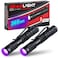 GearLight UV Flashlight S50365 nm Mini Blacklight Ultraviolet Pen Flashlights for ID Check Leak AC Detection Resin Curing Pet Urine Scorpion Stain Handheld Detector Pocket Light 2 Pack