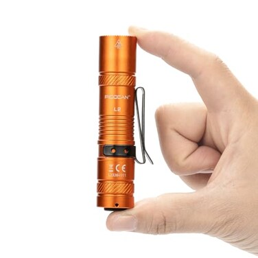 PIOOCAN Rechargeable Flashlights 1200 Lumens EDC Flashlight AA Pocket Flashlight High Lumens with Clip Super Bright Small Flashlights 4 Modes Flash Light for Camping Home and Emergencies Orange