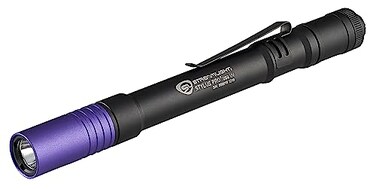 Streamlight 66149 Stylus Pro USB 400nm UV Rechargeable Penlight with Cord and Nylon Holster Black